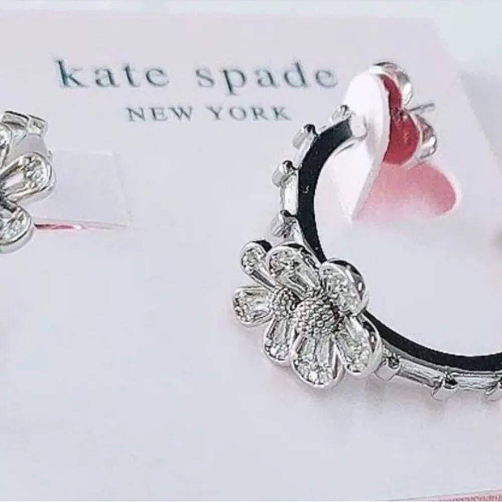 KATE SPADE Fleurette Hoop Earrings NWT Dust Bag Included